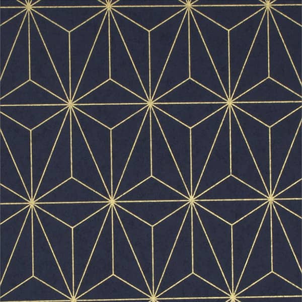 Graham & Brown Prism Navy and Gold Removable Wallpaper