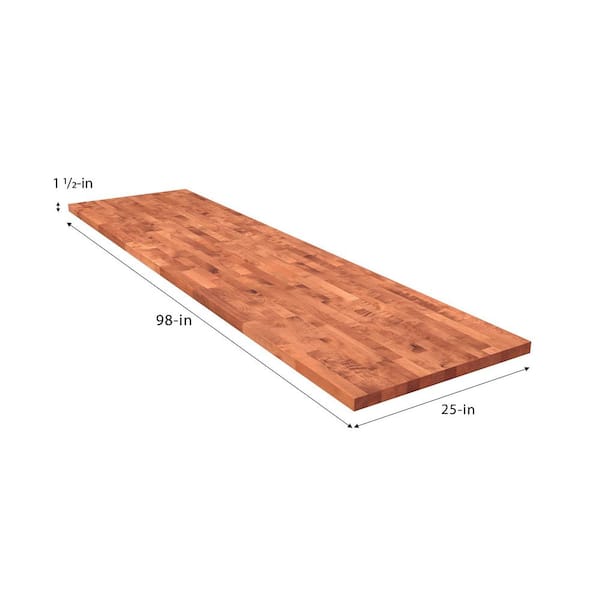 HARDWOOD REFLECTIONS 8 ft. L x 25 in. D Unfinished Birch Butcher