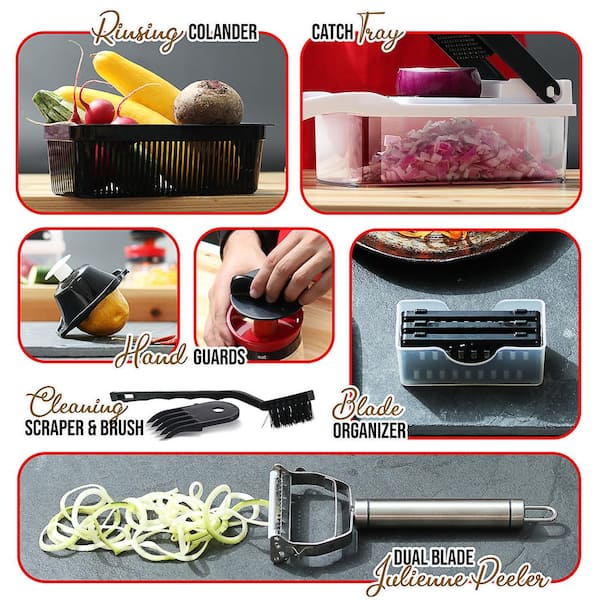 Vegetable Chopper, Heavy Duty Potato Onion Chopper Food Chopper With  Vegetable Peeler, Hand Guard And Container (black)