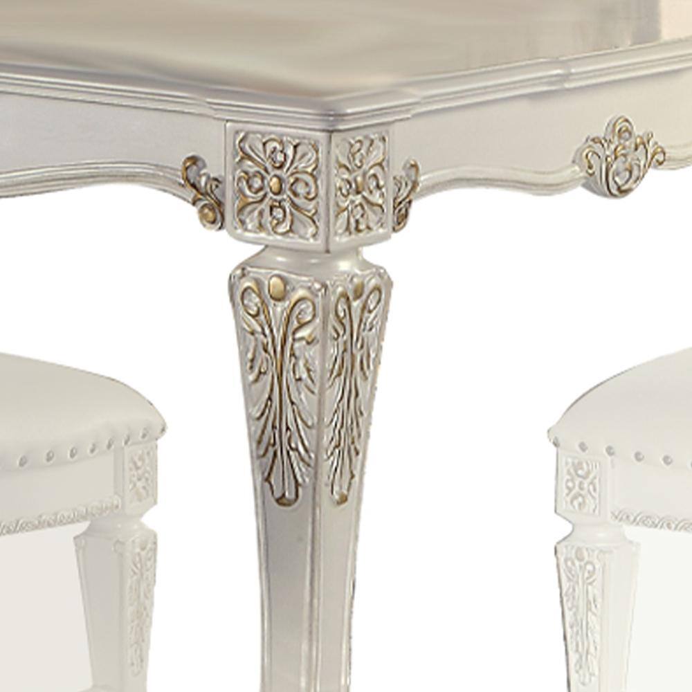 Dresden Bone White 55" Square Counter Height Dining Table