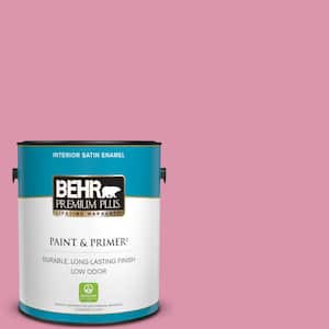 1 gal. #110B-4 Foxy Pink Satin Enamel Low Odor Interior Paint & Primer