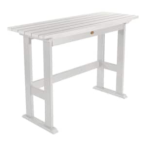 Lehigh White Rectangular Recycled Plastic Outdoor Balcony Height Dining Table