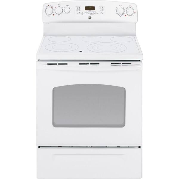 GE 5.3 cu. ft. Electric Range with Self-Cleaning Convection Oven in White