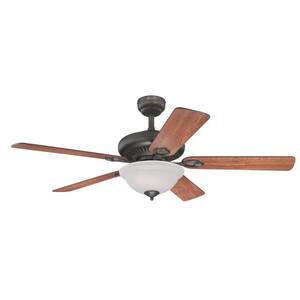 Fairview 52 in. LED Oil Rubbed Bronze Ceiling Fan with Light Kit and Remote Control