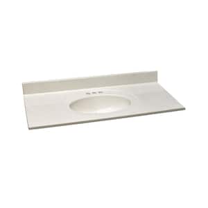 43 in. W x 22 in. Cultured Marble Vanity Top in White on White with White on White Basin and 4 in. Faucet Spread