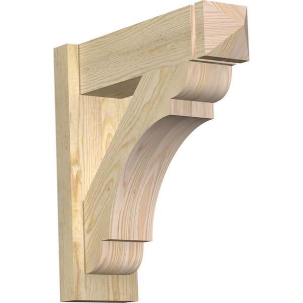 Ekena Millwork 6 in. x 20 in. x 20 in. Douglas Fir Olympic Arts and Crafts Rough Sawn Outlooker