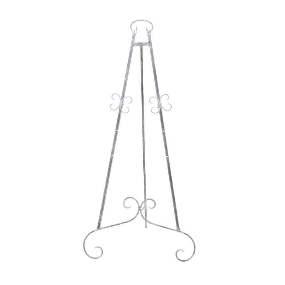 Gray Metal Adjustable Scroll Easel with Chain Support