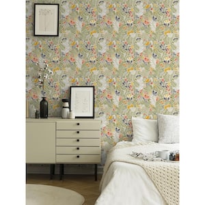 Brittsommar Green Woodland Floral Non Woven Paper Wallpaper Sample