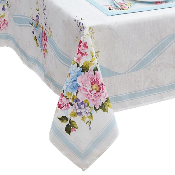 Rose Cottage Engineered Tablecloth, Multicolor - 60"W x 120"L