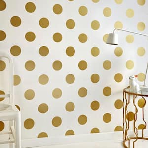 Dotty White and Gold White and Gold Wallpaper Sample