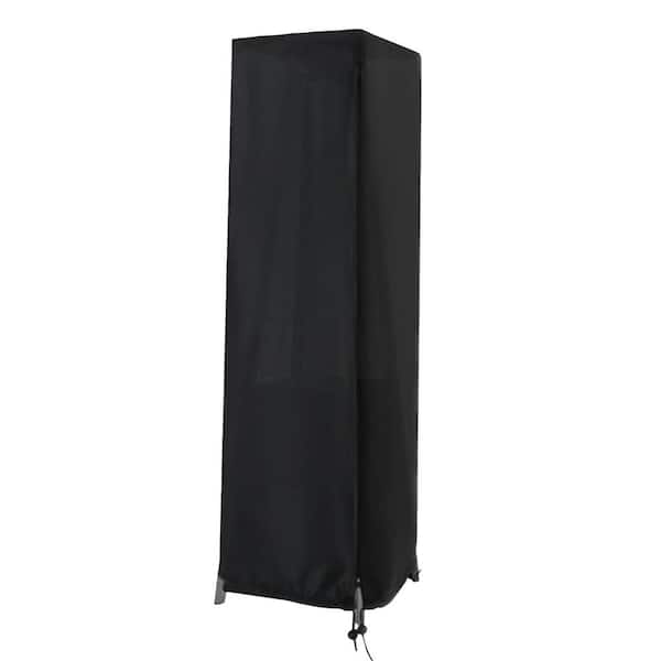 Unbranded Lightweight 87 in. x 21 in. x 24 in. Black Fabric Patio Heater Cover with Zipper