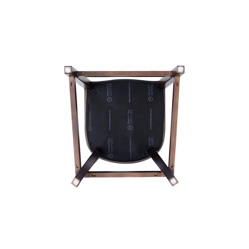 Set of 2 Light Grey Faux Leather Walnut Wood Counter Stools