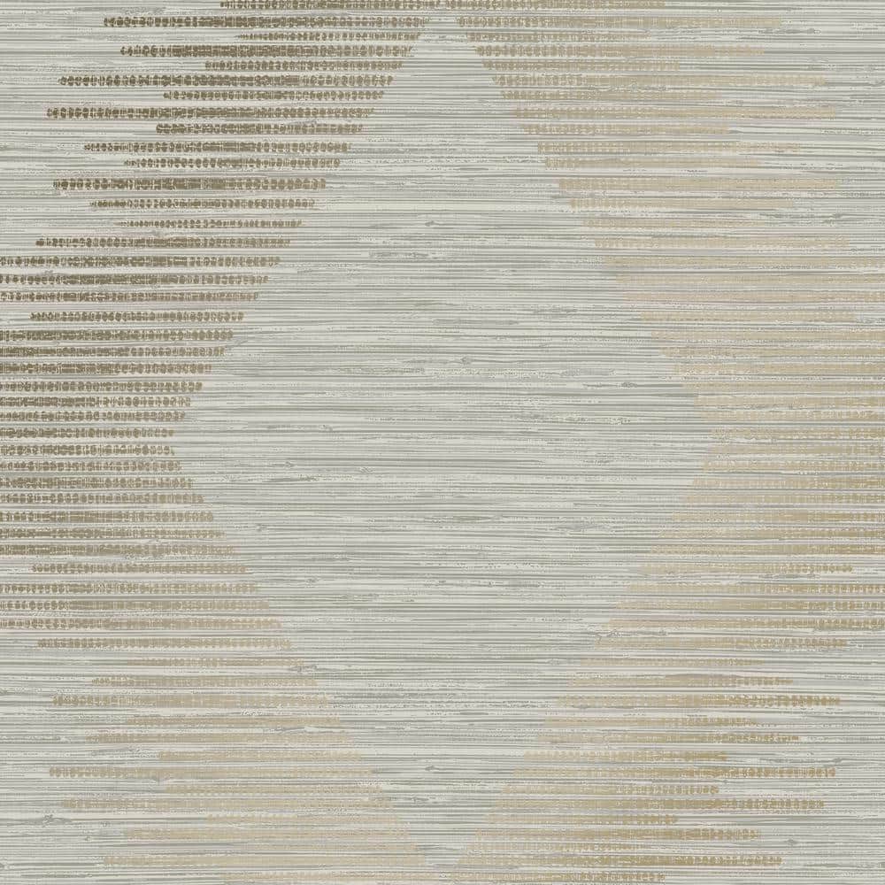 Neutral and Gold Geometric Grasscloth Wallpaper