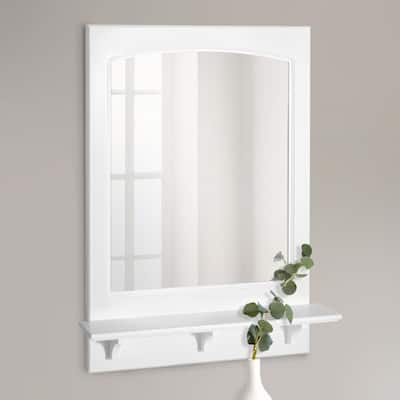 Concord 24 in. W x 31 in. H Framed Rectangular Bathroom Vanity Mirror in White