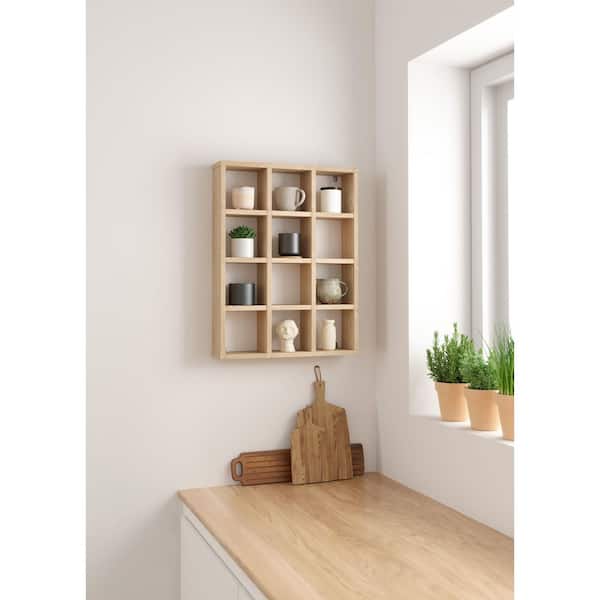 Hyper 17.91 in. W x 3.98 in. D Jackson Hickory Wood Decorative Wall Shelf