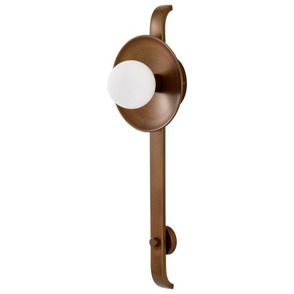 SATCO Colby 8.13 in. 1-Light Natural Brass Wall Sconce