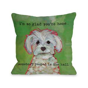 Somebody Pooped Green Graphic Polyester 16 in. x 16 in. Throw Pillow