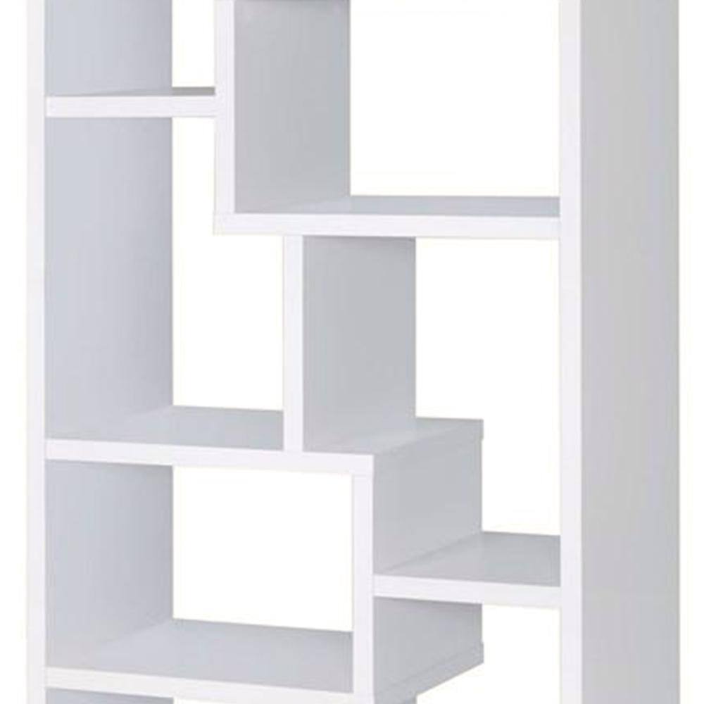Interlocking Cubes White Wooden Rectangular Bookcase