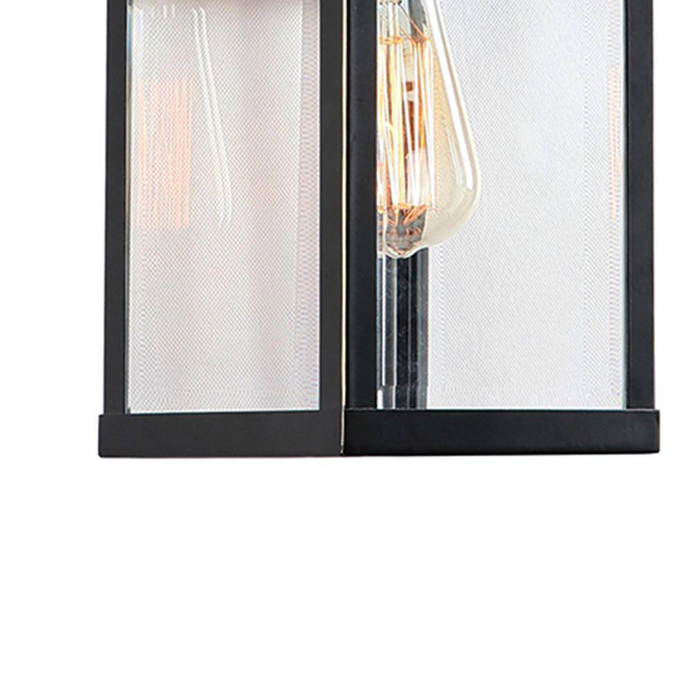Imperial Black Steel Outdoor Wall Lantern with Clear Glass Panels