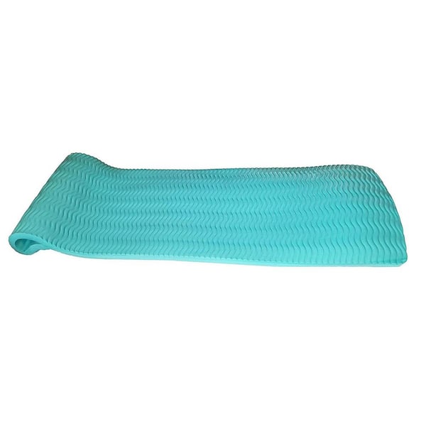 VOS 72 in. Seafoam Blue Soft Wavy Foam UV Chlorine Resistant Water Float Lounge