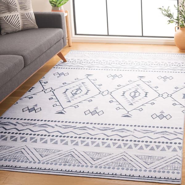 Arizona 3 ft. x 5 ft. Beige/Charcoal Parallel Western Machine Washable Area Rug