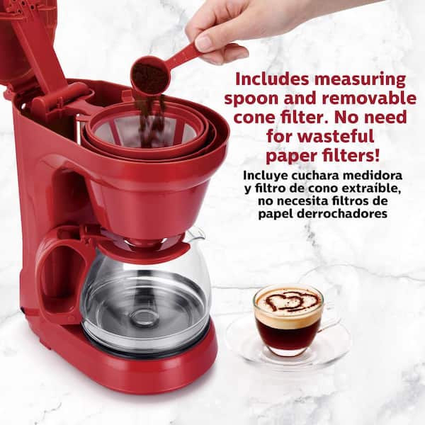 Holstein Housewares 5 Cup Coffee Maker Red