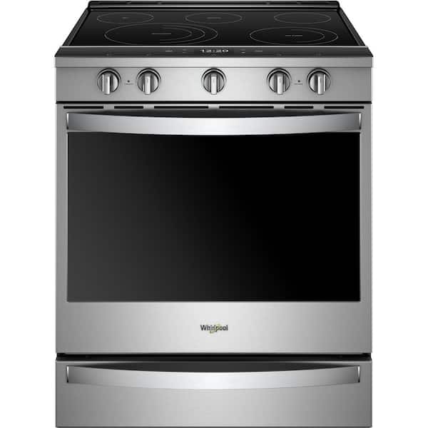 Whirlpool 6.4 cu. ft. Smart Slide-In Electric Range with Scan-to-Cook Technology in Fingerprint Resistant Stainless Steel