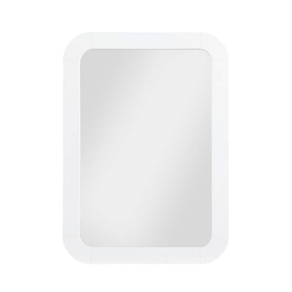 Best Master Furniture Bellagio 32 in. W x 42 in. H Wood White Wall Mirror