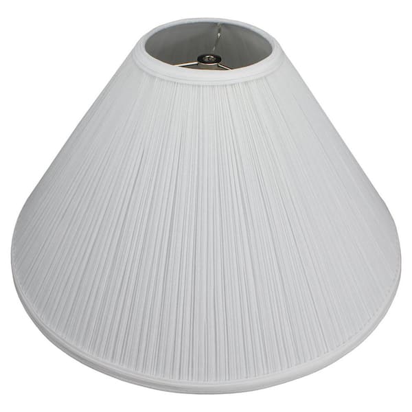 FenchelShades.com 18 in. W x 9 in. H Mushroom Pleat White/Nickel Hardware Coolie Lamp Shade