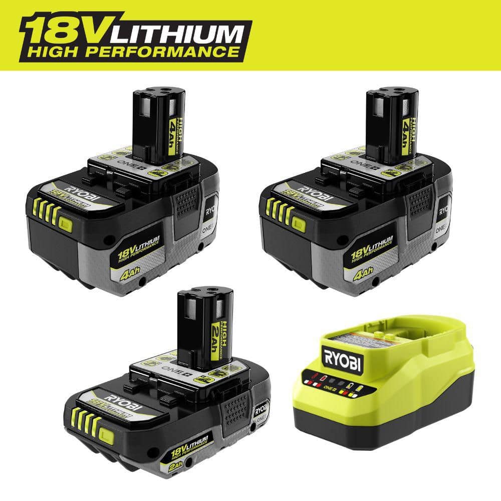 ONE+ 18V Lithium-Ion HIGH PERFORMANCE Starter Kit with 2.0 Ah Battery  (2) 4.0 Ah Batteries  and Charger