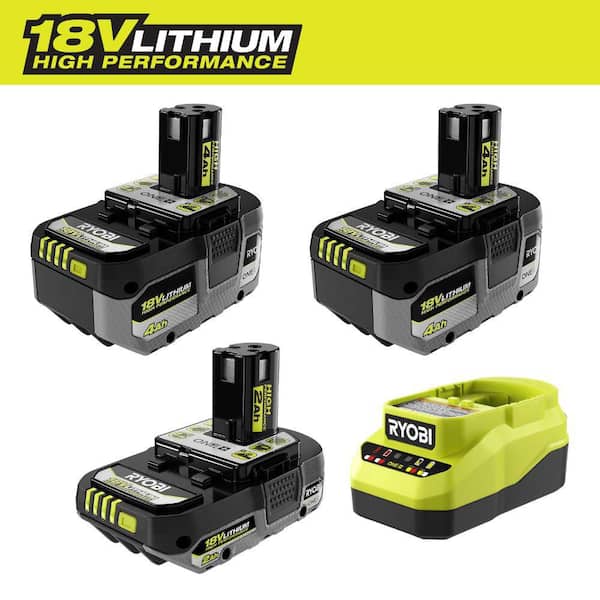 ONE+ 18V Lithium-Ion HIGH PERFORMANCE Starter Kit with 2.0 Ah Battery, (2) 4.0 Ah Batteries, and Charger