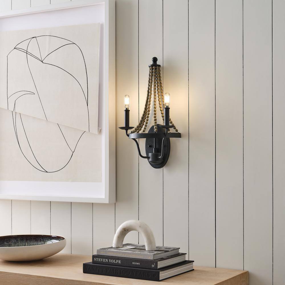 Sean Lavin Nori 2-Light Sconce in Dark Weathered Zinc & Driftwood Grey