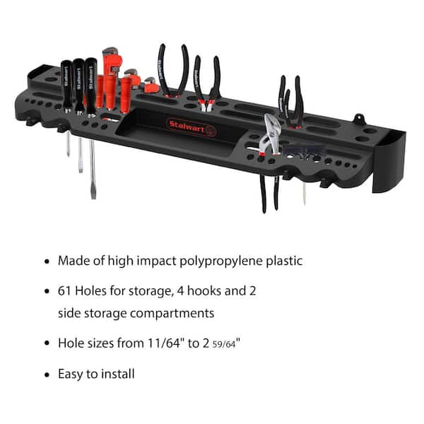 Stalwart 11 Rack System Tool Box with 4 Organizers