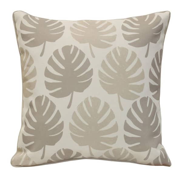 OUTDOOR DECOR BY COMMONWEALTH Outdoor Palm Multi Print Throw Pillow 18 x 18-Includes 1-Throw Pillow