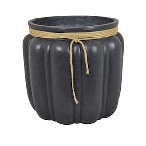 12.5 L x 12.5 W x 17.25 H in. Round Black and Brown Indoor/Outdoor Wood Floor Planter