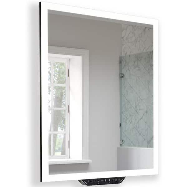 Homewerks Worldwide 24 in. W x 30 in. H Large Frameless Rectangle Dimmable LED Wall Bathroom Vanity Mirror with Alexa Voice Enabled