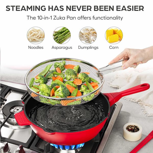 GRANITESTONE Zuka Everyday Pan 3.25 qt. Aluminum 10 in 1 Ceramic
