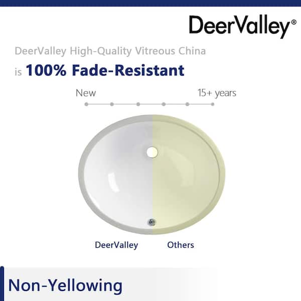 ファーディー DEERVALLEY 16.54 in. Oval Undermount Vitreous China Bathroom