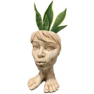 13 in. Tia Maria Muggly Face Garden Statue Planter Holds 5 in. Pot