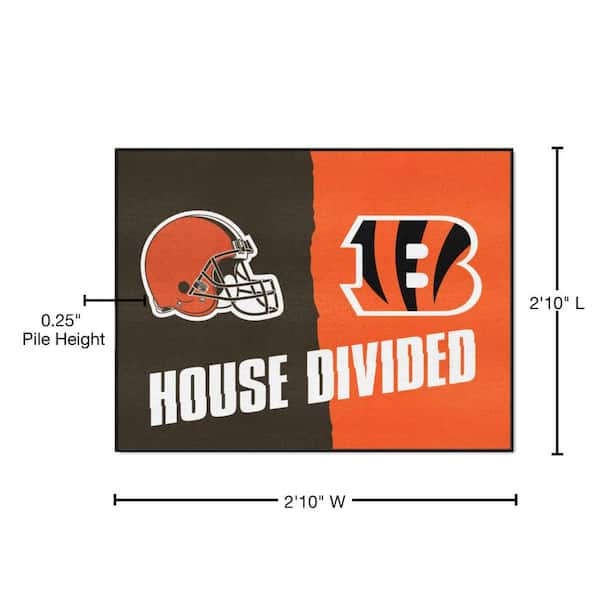NFL Bengals / Browns House Divided Rug