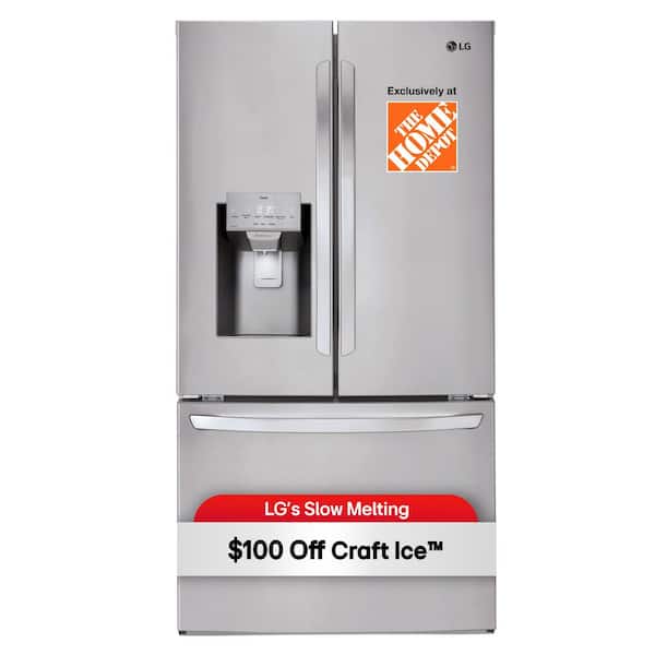 28 cu. ft. 3 Door French Door Refrigerator with Ice and Water Dispenser and Craft Ice in PrintProof Stainless Steel