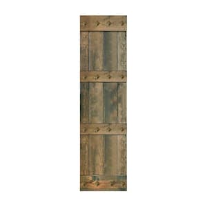 Mid-Century Style 24 in. x 84 in. Aged Barrel Finished DIY Knotty Pine Wood Sliding Barn Door Slab