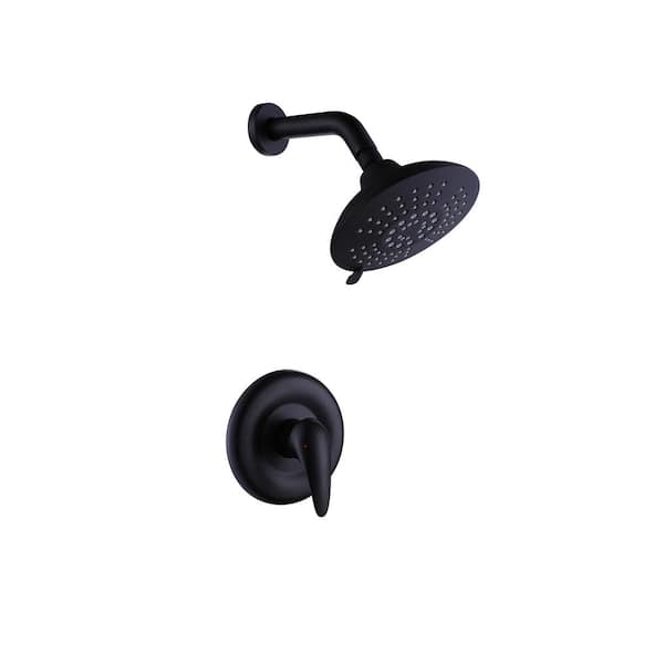 Nestfair Single Handle 5-Spray Shower Faucet 4.4 GPM with Pressure Balance, Corrosion Resistant in. Matte Black