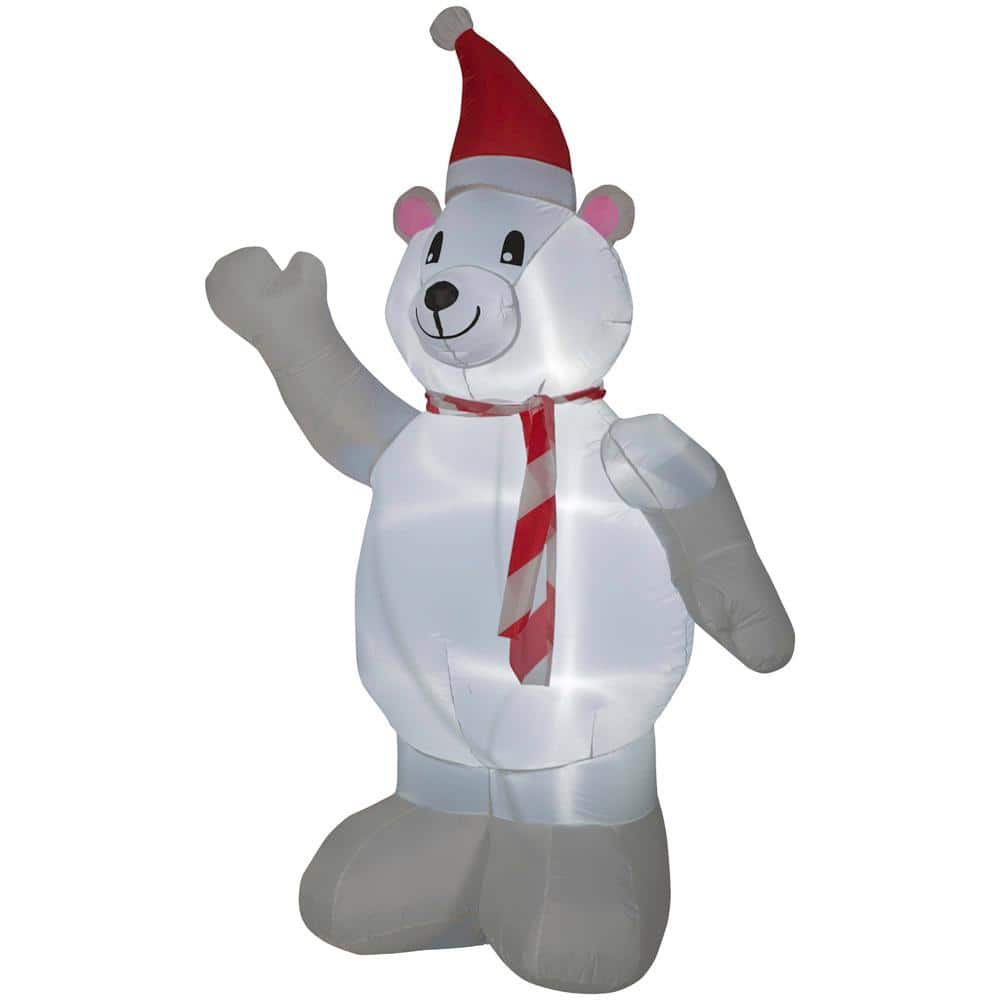 Home Accents Holiday 6.50 ft. Pre-lit Inflatable Polar Bear Airblown ...