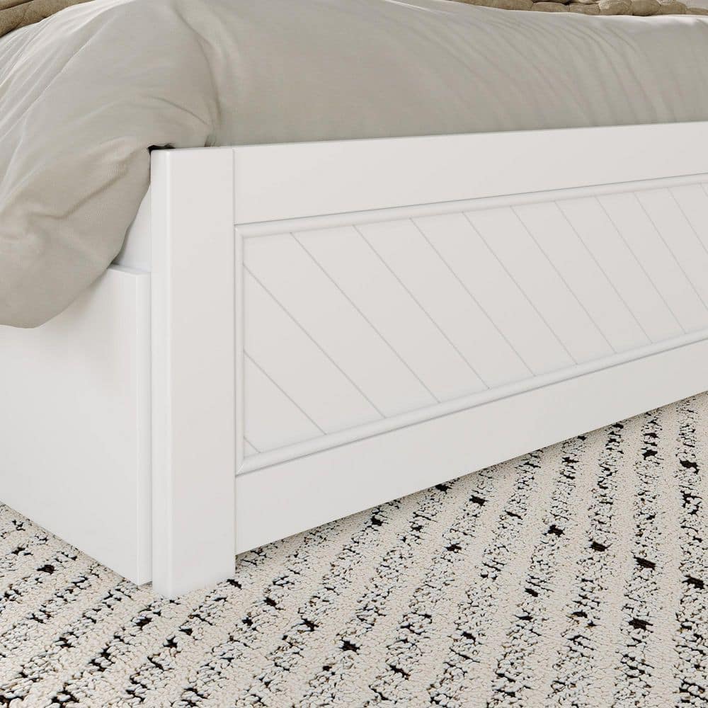 Canyon Walnut Brown Solid Wood Queen Platform Bed Frame with Matching Footboard and Storage Drawers - thumbnail 9