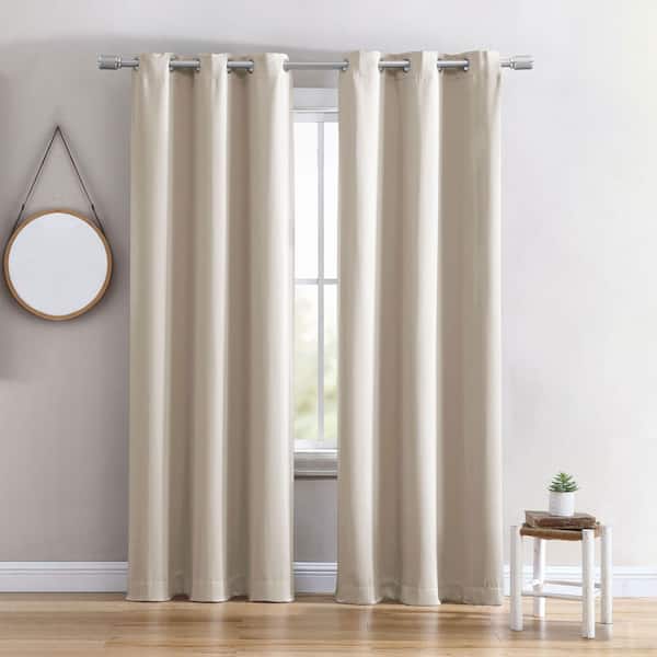 swift home 40 in W X 84 in L Grommet Top Single Panel Energy Saving Blackout Curtain in Taupe