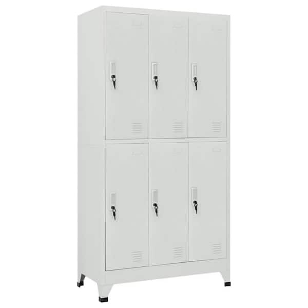 Nova 2-Tier 6 Storage Compartments Steel Locker Cabinet in Gray