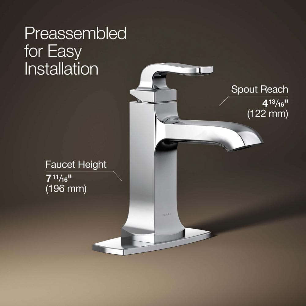 Polished Chrome Single Hole Lever Bathroom Faucet