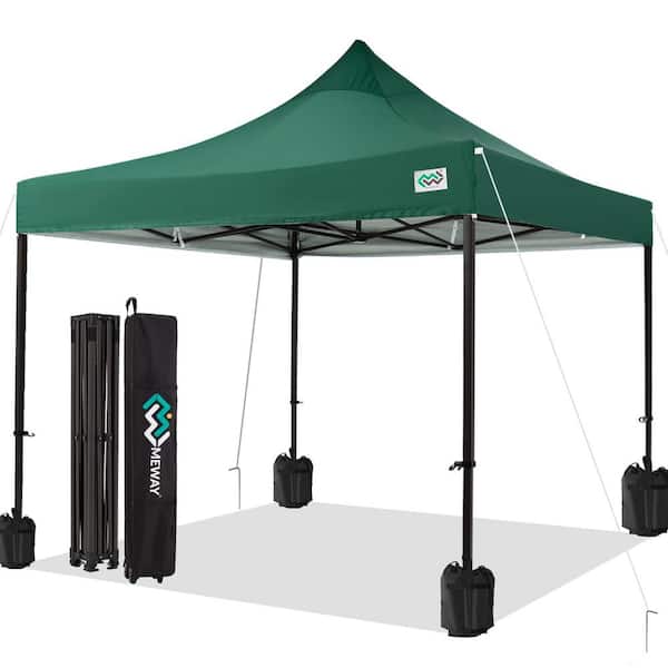 JEAREY 10 ft. x 10 ft. Pop Up Canopy Tent Instant Outddor Canopy in Dark Green
