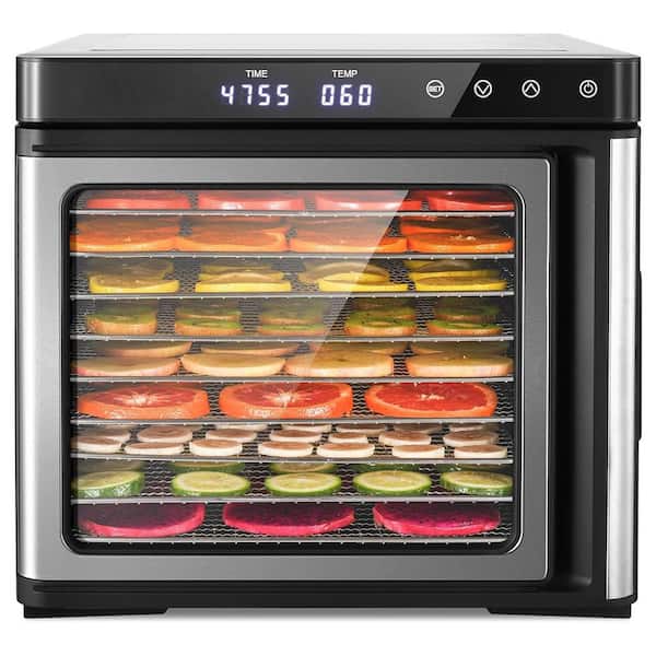 9-Tray Stainless Steel Food Dehydrator Machine 1000W Food Dryer with Adjustable Timer and Temperature